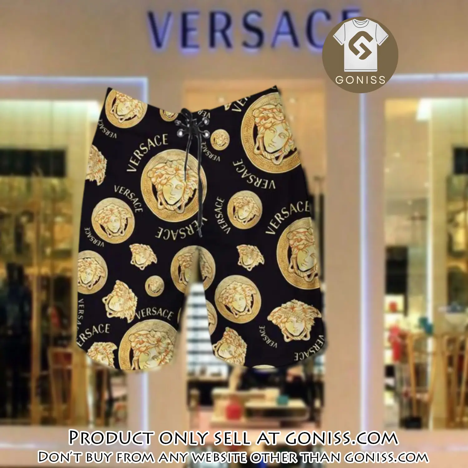 Versace medusa golden black luxury brand premium fashion shorts for men gn0247233
